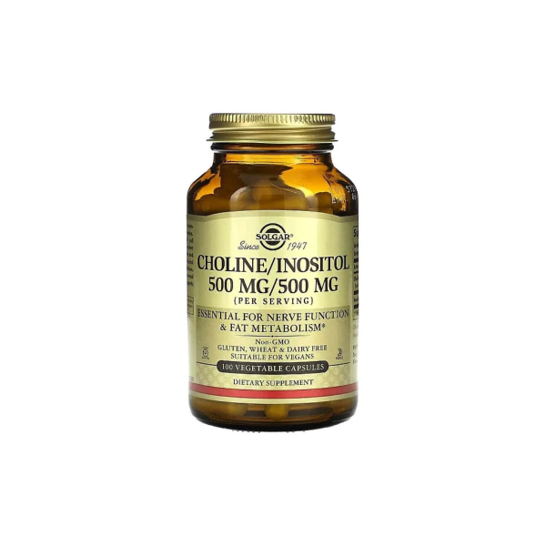 Вітаміни групи В Solgar Choline / Inositol, 500 мг/500 мг, 100 капсул