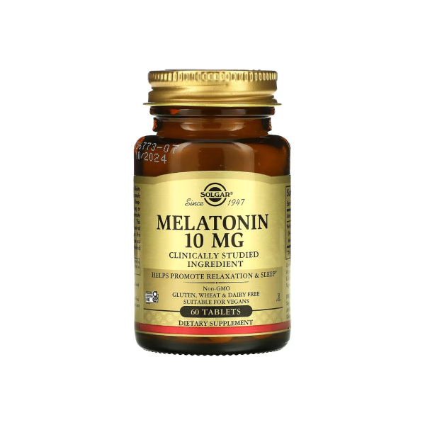 Мелатонін Solgar Melatonin, 10 мг, 60 таблеток