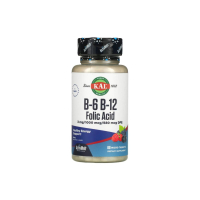 Комплекс B вітамінів KAL B6 B12 Folic Acid (чорна вишня) 60 мікротаблеток