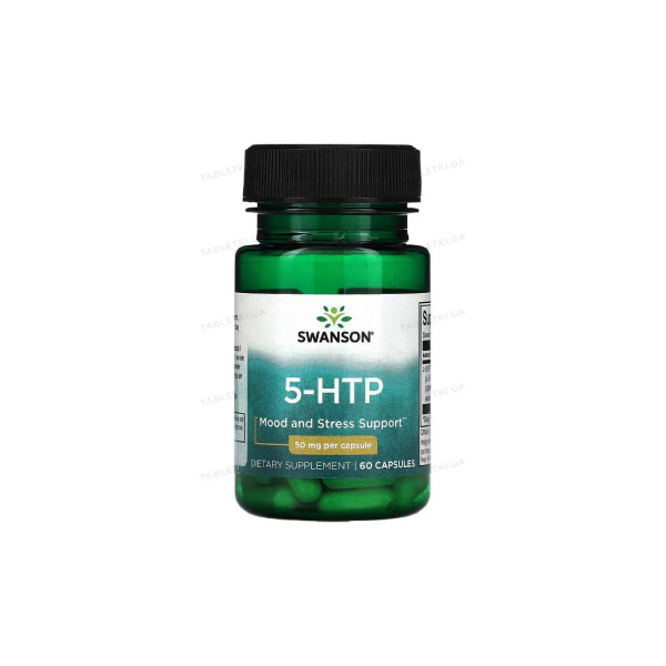 Амінокислота 5-HTP Swanson 5-HTP, 50 мг, 60 капсул