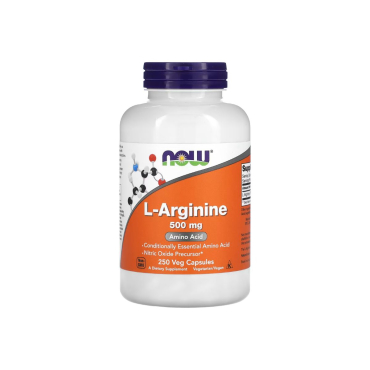 Амінокислота Now Foods Arginine 500 мг, 250 капсул