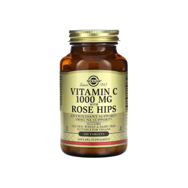 Вітамін Solgar Vitamin C with Rose Hip, 1000 мг, 100 таблеток