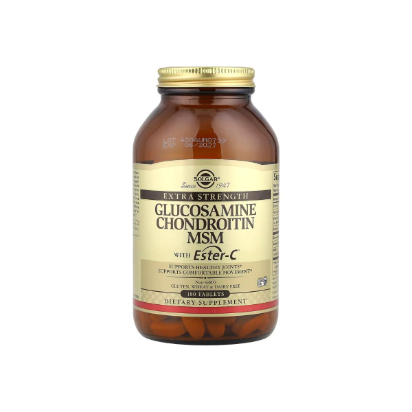 Для здоров'я суглобів Solgar Extra Strength Glucosamine Chondroitin MSM with Ester-C®, 180 таблеток