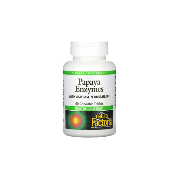 Ферменти папайї Natural Factors Papaya Enzyme, 60 жувальних таблеток