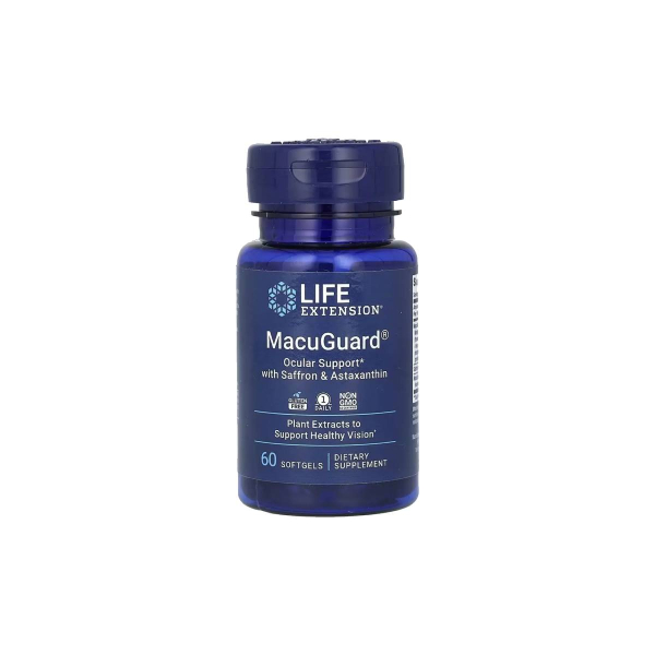 Комплекс для очей Life Extension MacuGuard Ocular Support (з шафраном та астаксантином) 60 софтгелів