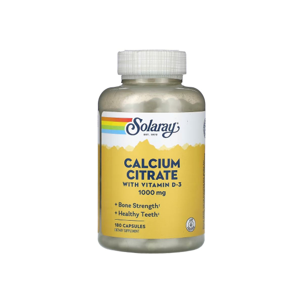 Цитрат кальцію з вітаміном D3 Solaray Calcium Citrate with Vitamin D-3, 1000 мг, 180 капсул