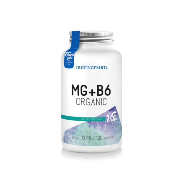 Магній та вітамін B6 Nutriversum MG+B6 Organic, 120 таблеток 