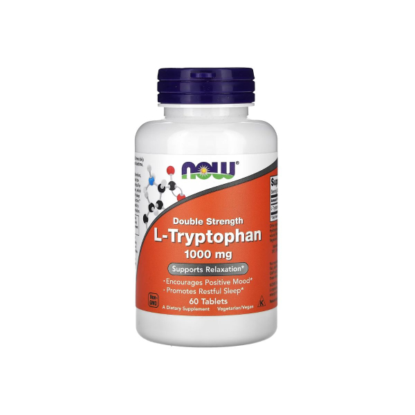 Амінокислота Now Foods L-Tryptophan, 1000 мг, 60 таблеток