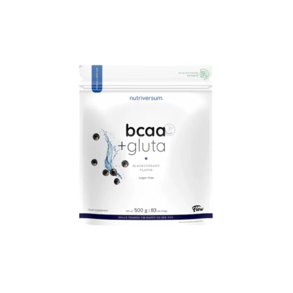 Амінокислоти Nutriversum BCAA + GLUTA sugar free (чорна смородина) 500 г 