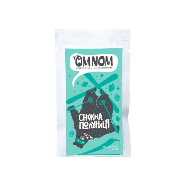 Батончик энергетический OMNOM (снежная клубника) 50 г
