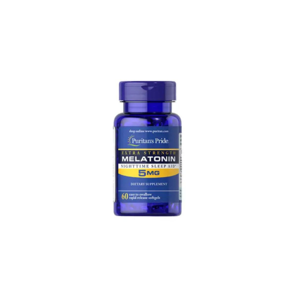 Мелатонін Puritan's Pride Extra Strength Melatonin, 5 мг, 60 софтгелів