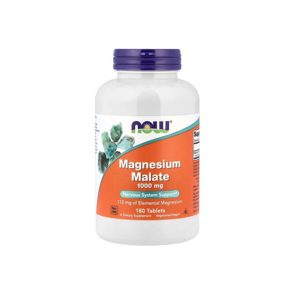 Малат магнію Now Foods Magnesium Malate 1000 мг, 180 таблеток