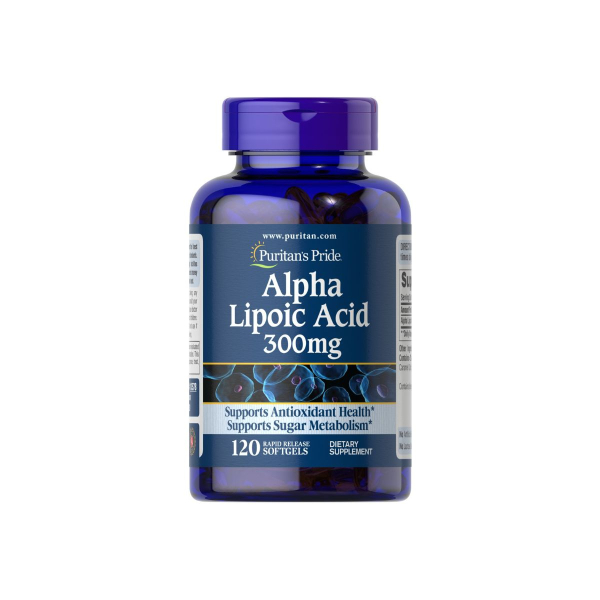 Добавка Puritan's Pride Alpha Lipoic Acid, 300 мг, 120 софтгелів