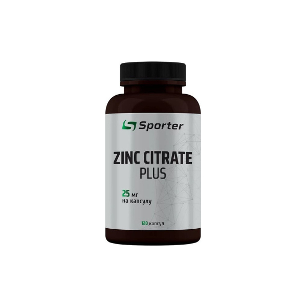 Цинк Sporter Zinc Citrate Plus, 30 мг 120 капсул