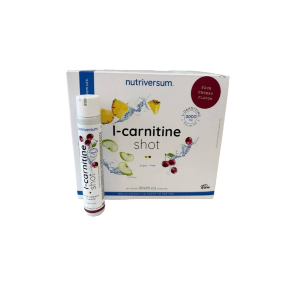 Рідкий L-карнітин шот Nutriversum L-Carnitine 3000 мг Shot (зелене яблуко) 25 мл 