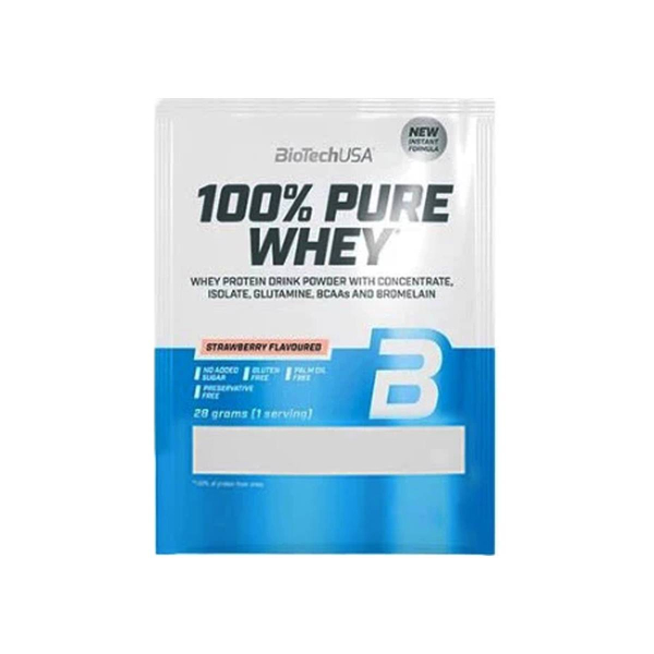 Протеин BioTechUSA 100% Pure Whey (клубника) 28 г
