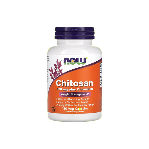 Жироспалювач Now Foods Chitosan plus Chromium, 500 мг, 120 капсул
