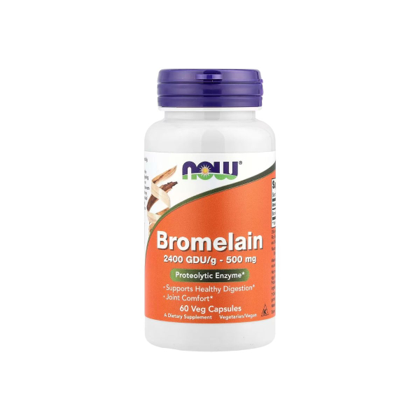 Бромелаїн Now Foods Bromelain, 2400 / 500, 60 капсул