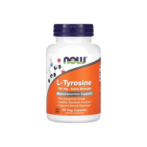 Амінокислота Now Foods L-Tyrosine, 750 мг, 90 капсул