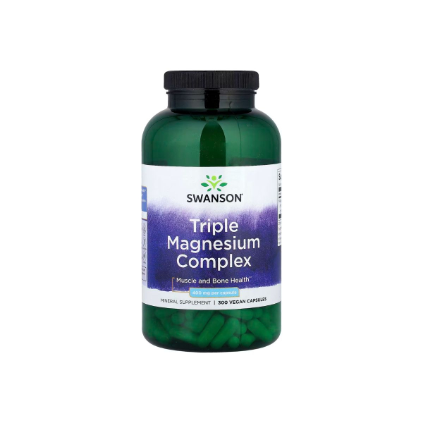 Потрійний комплекс магнію Swanson Triple Magnesium Complex, 400 мг, 300 капсул