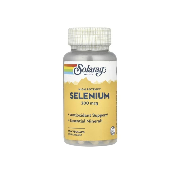 Селен Solaray Selenium 200, 200 мкг, 100 капсул