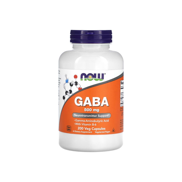 Амінокислота Now Foods GABA, 500 мг, 200 капсул
