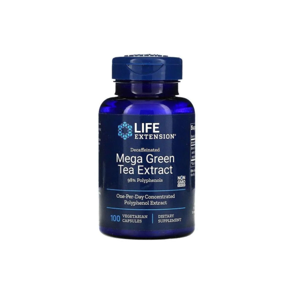  Экстракт зеленого чая Life Extension Decaffeinated Mega Green Tea Extract, 100 капсул