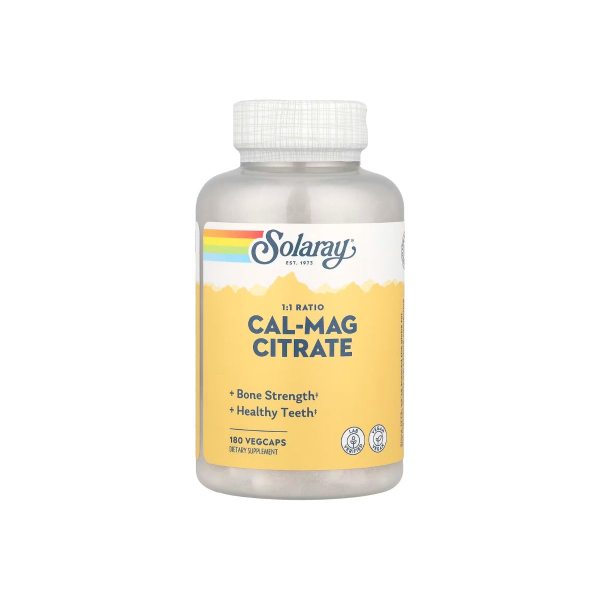 Цитрат кальцію та магнію Solaray Calcium & Magnesium Citrate, 180 капсул