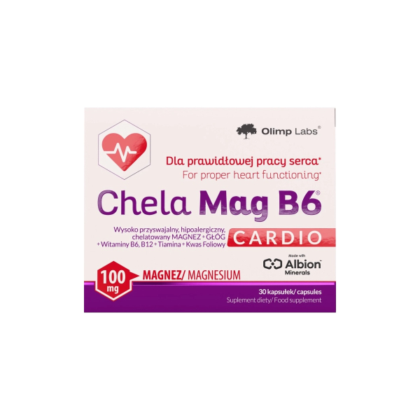 Магній та вітамін В6 Olimp Chela-Mag B6 Cardio, 30 капсул