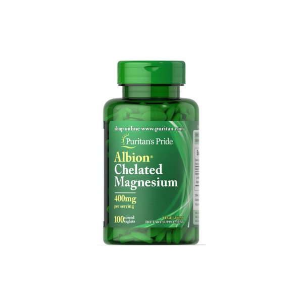 Хелатний магній Puritan's Pride Albion Chelated Magnesium, 400 мг, 100 капсул