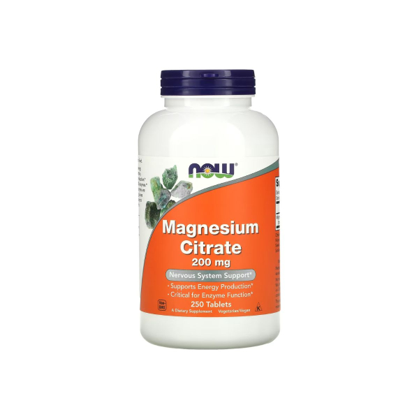 Магній Now Foods Magnesium Citrate, 200 мг, 250 таблеток