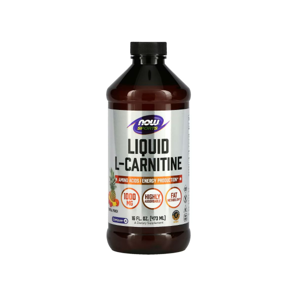 Амінокислота Now Foods L-Carnitine Liquid (тропічний пунш) 1000 мг, 473 мл