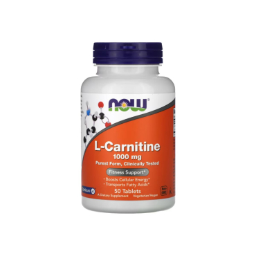 Амінокислота Now Foods L-Carnitine, 1000 мг, 50 таблеток