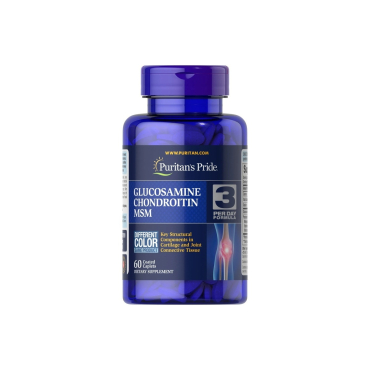 Комплекс для суставов Puritan's Pride Glucosamine Chondroitin MSM Double Strength, 60 каплетов