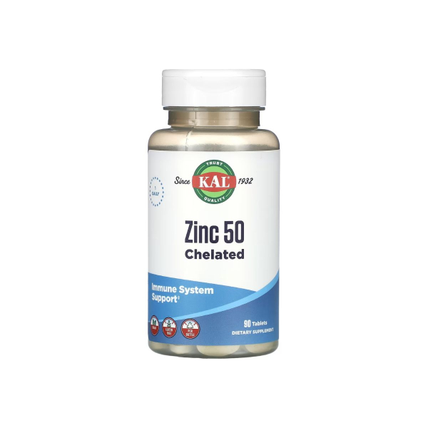 Цинк у хелатній формі KAL Zinc 50 Chelated, 50 мг, 90 таблеток