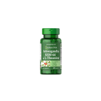Ашваганда з L-теаніном Puritan's Pride Ashwagandha KSM-66® & L-Theanine, 60 таблеток