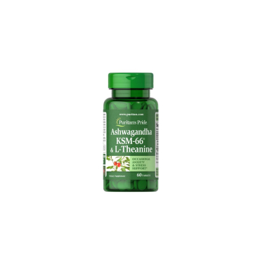 Ашваганда з L-теаніном Puritan's Pride Ashwagandha KSM-66® & L-Theanine, 60 таблеток