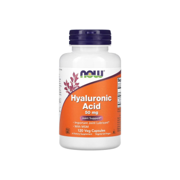 Гіалуронова кислота Now Foods Hyaluronic Acid 50 mg + MSM, 120 капсул