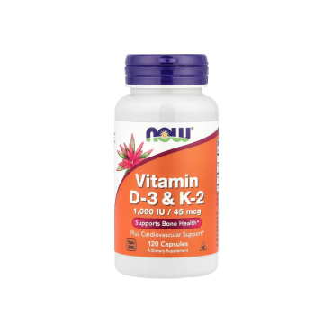 Вітаміни Now Foods Vitamin D3 & K2 1,000 IU/45 мкг, 120 капсул