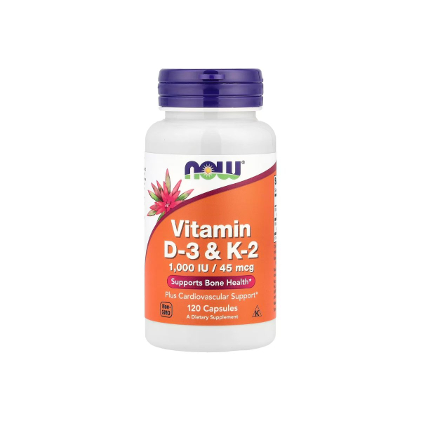 Вітаміни Now Foods Vitamin D3 & K2 1,000 IU/45 мкг, 120 капсул