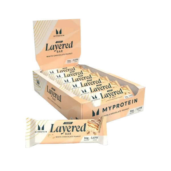 Протеїновий батончик  Myprotein Crispy Layered Bar (білий шоколад - арахіс) 58 г