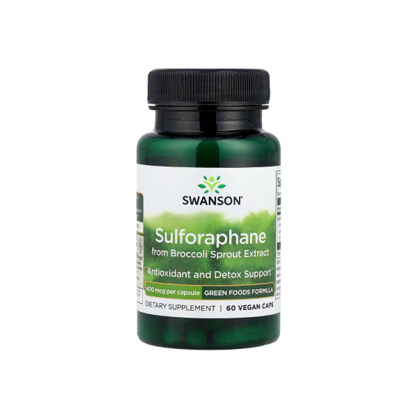 Добавка Swanson Sulforaphane from Broccoli Sprout Extract, 400 мкг, 60 капсул