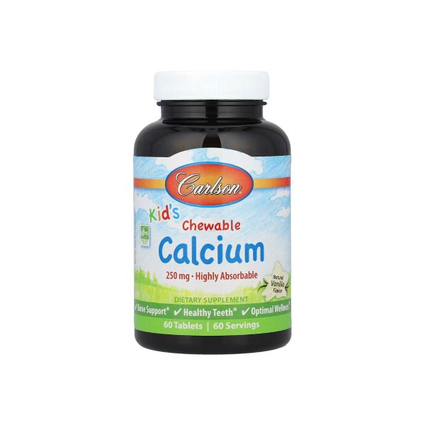 Кальцій дитячий Carlson labs Kids Chewable Calcium (ваніль) 60 таблеток