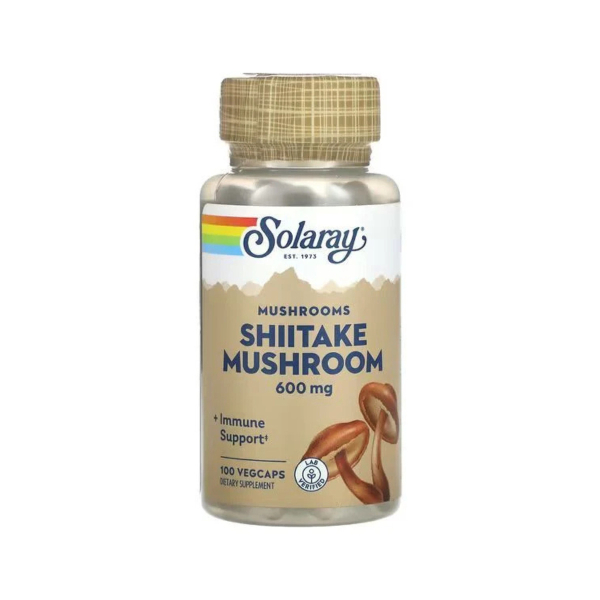 Гриб шиитаке Solaray Shiitake Mushroom, 600 мг, 100 капсул