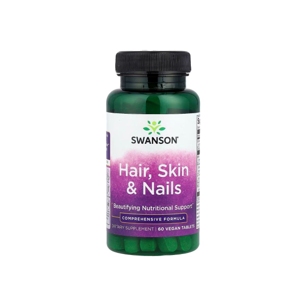 Добавка для волосся, шкіри та нігтів Swanson Hair, Skin & Nails, 60 таблеток