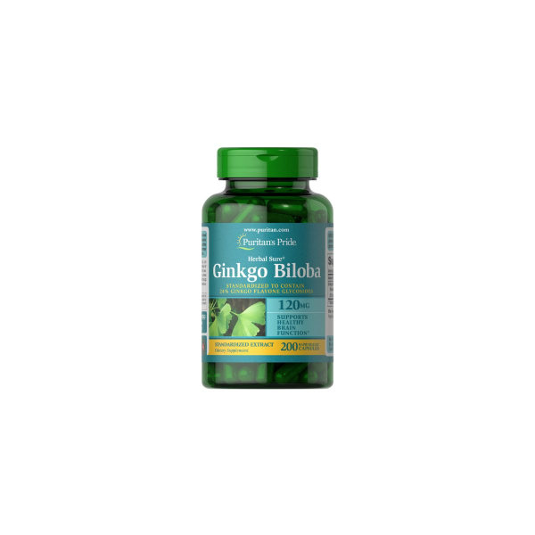 Гінкго білоба Puritan's Pride Ginkgo Biloba Standardized Extract, 120 мг, 200 капсул