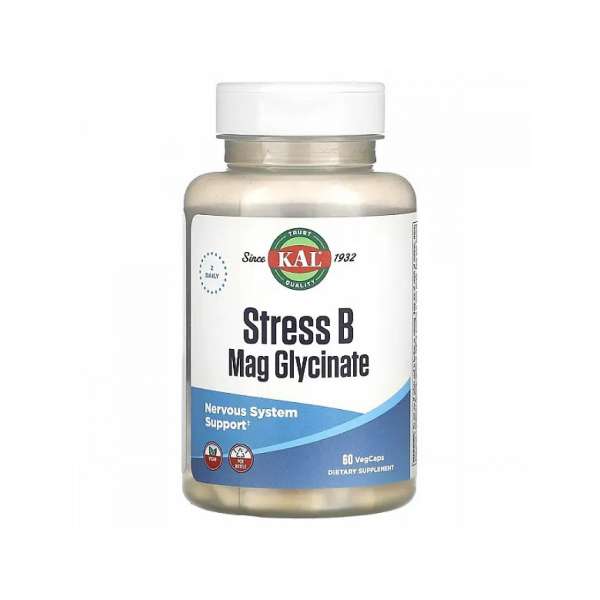 Магній KAL Stress B Magnesium Glycinate, 60 капсул 