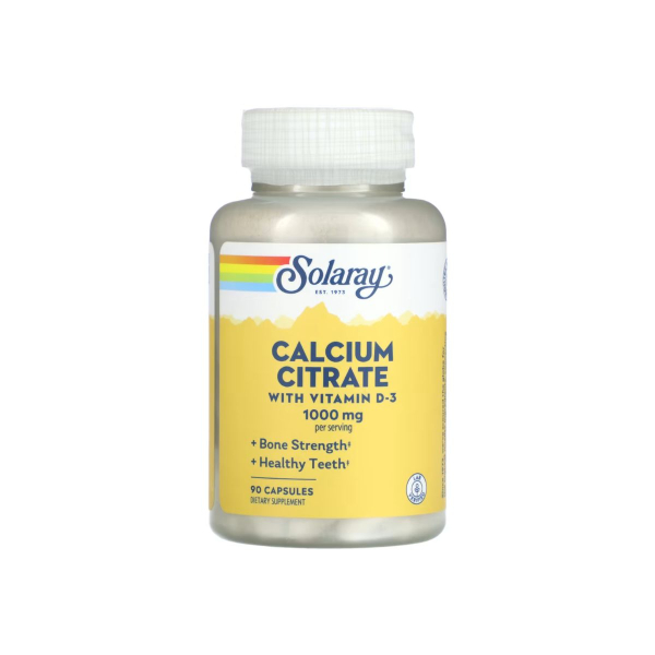 Цитрат кальцію з вітаміном D3 Solaray Calcium Citrate with Vitamin D-3, 1000 мг, 90 капсул