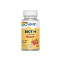 Біотин Solaray Biotin (фруктовий смак) 5000 мкг, 60 пастилок