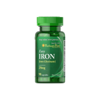 Залізо Puritan's Pride Easy Iron (Iron Glycinate), 28 мг, 90 капсул 